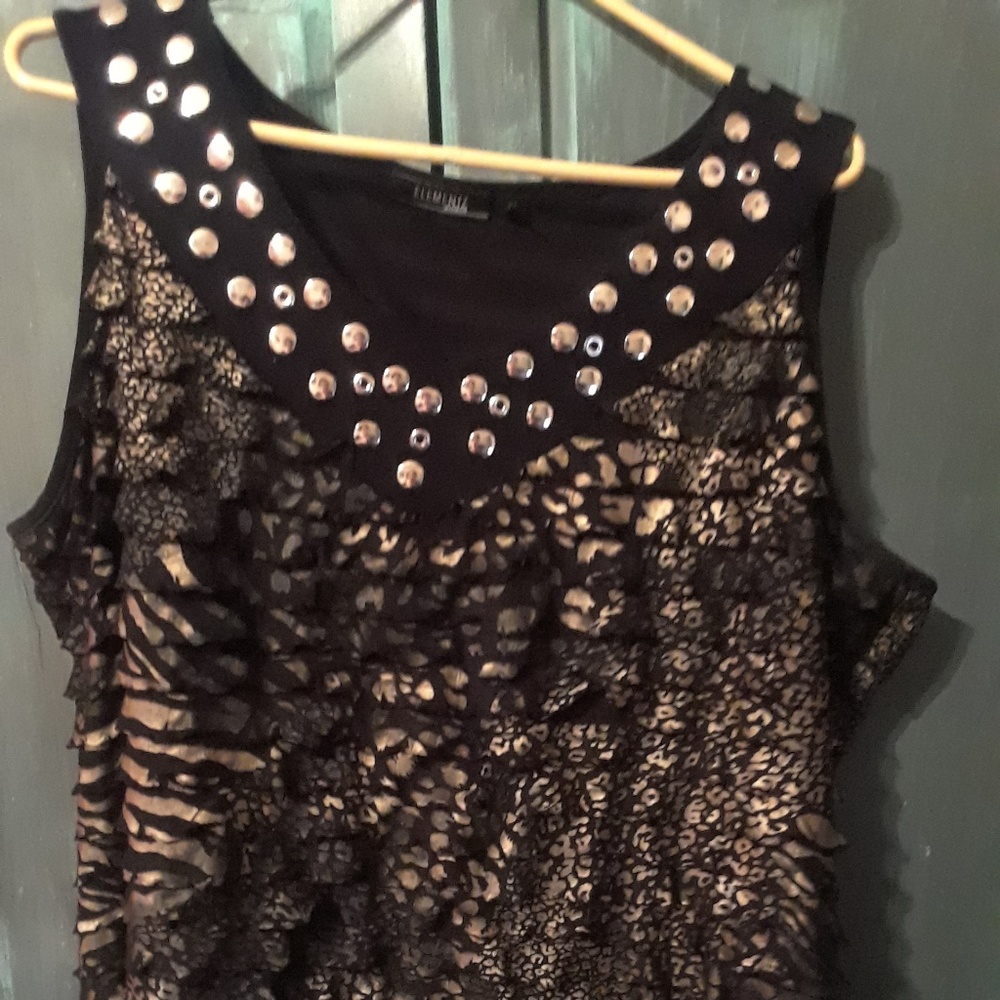 Black Leopard Sheer top